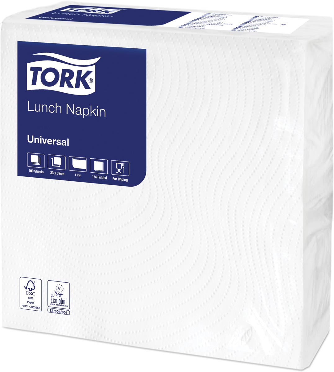 Tork servetten, ft 33 x 33 cm, 1-laags, pak van 100 stuks