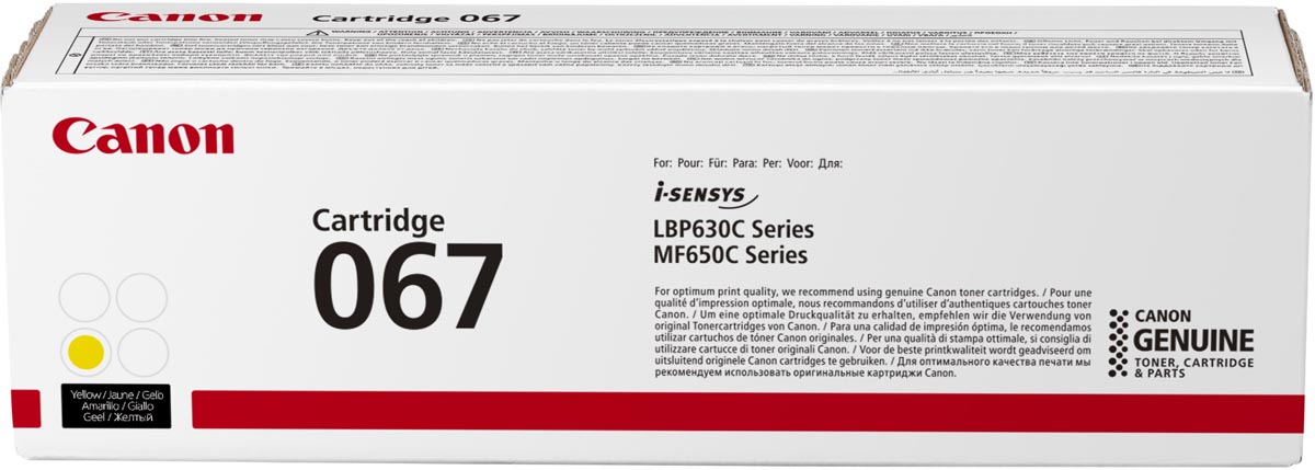 Canon toner 067, 1.250 pagina&apos;s, OEM 5099C002, geel afbeelding