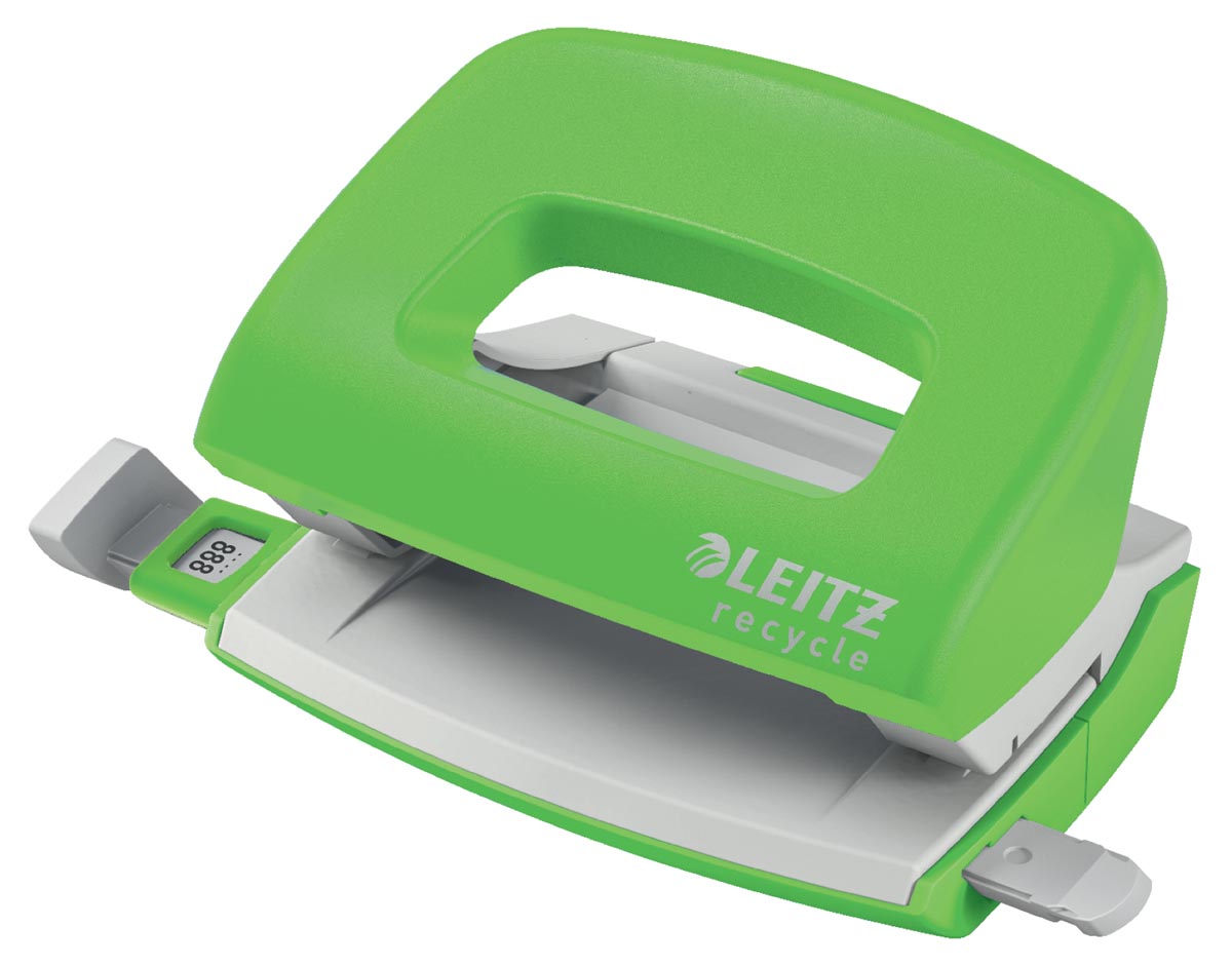 Leitz Recycle Duurzame Mini 2-Gaats Perforator - Perforeert tot 10 Vel - Groen