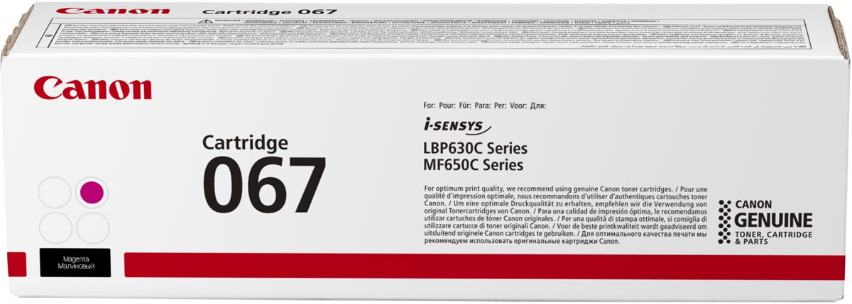 Canon toner 067, 1.250 pagina&apos;s, OEM 5100C002, magenta afbeelding