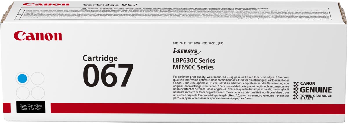 Canon toner 067, 1.250 pagina&apos;s, OEM 5101C002, cyaan afbeelding