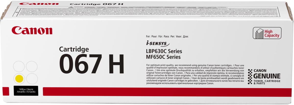 Canon toner 067H, 2.350 pagina&apos;s, OEM 5103C002, geel afbeelding