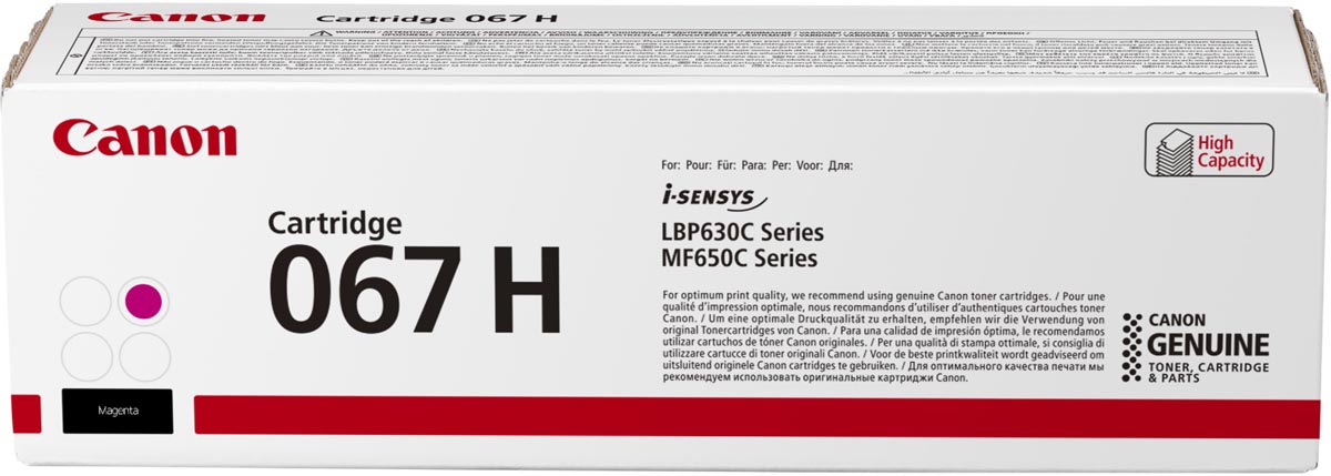 Canon toner 067H, 2.350 pagina&apos;s, OEM 5104C002, magenta afbeelding