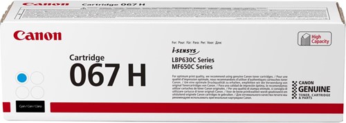Canon toner 067H, 2.350 pagina's, OEM 5105C002, cyaan