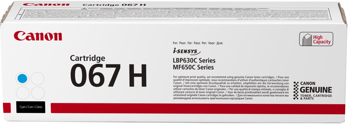 Canon toner 067H, 2.350 pagina&apos;s, OEM 5105C002, cyaan afbeelding