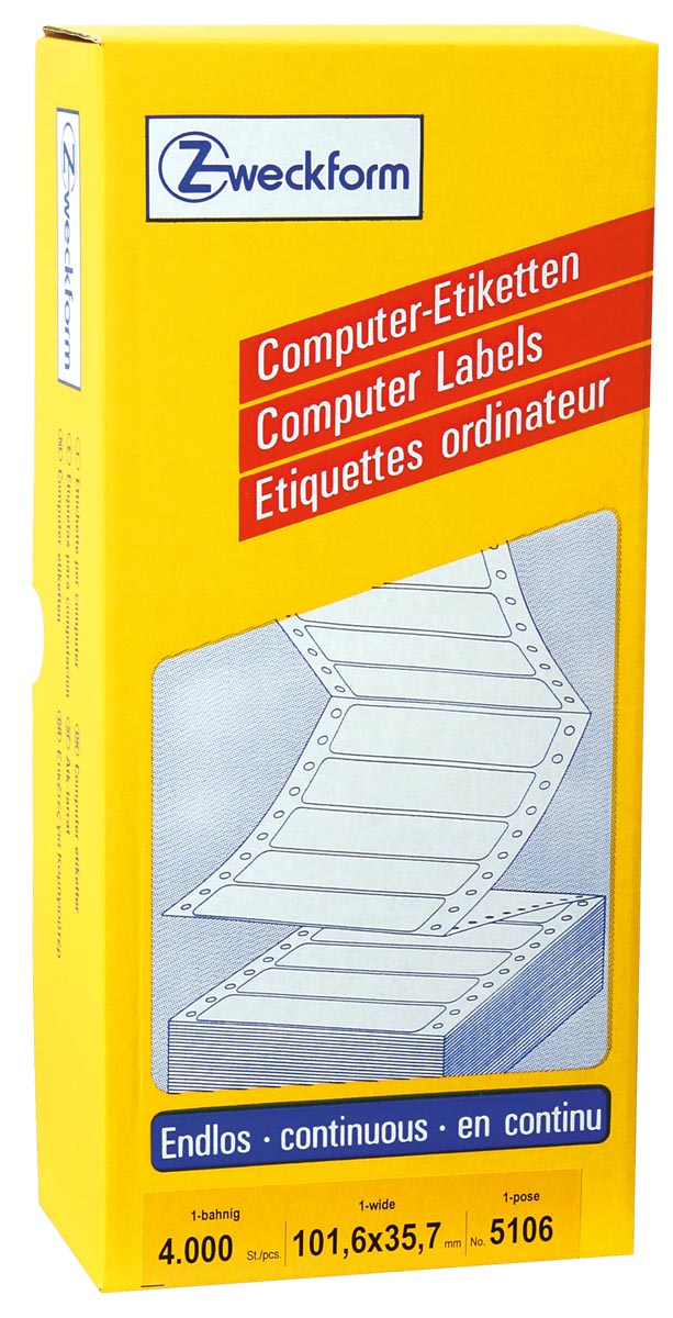 Avery Witte Computeretiketten Ft 1016 X 357 Mm B X H 4000 Stuks huismerk kopen in de aanbieding