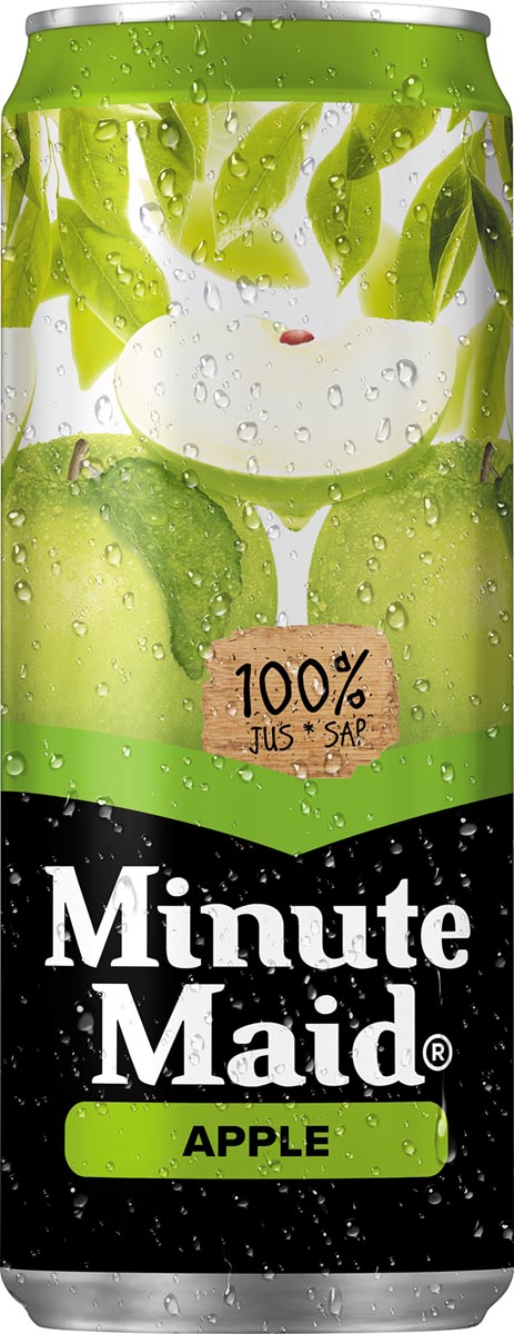 Minute Maid Appel, sleek blik van 33 cl, pak van 24 stuks Minute Maid Appel, sleek blik van 33 cl, pak van 24 stuks