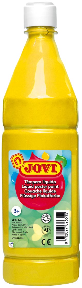 Jovi plakkaatverf, fles van 1000 ml, geel