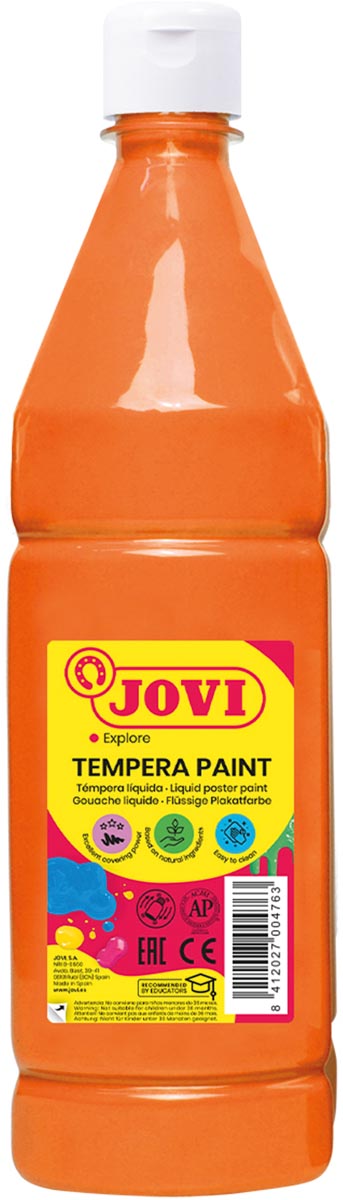 Jovi plakkaatverf, fles van 1000 ml, oranje Jovi plakkaatverf, fles van 1000 ml, oranje