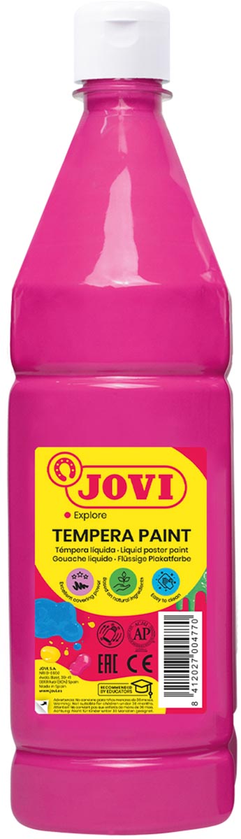 Jovi plakkaatverf, fles van 1000 ml, magenta Jovi plakkaatverf, fles van 1000 ml, magenta