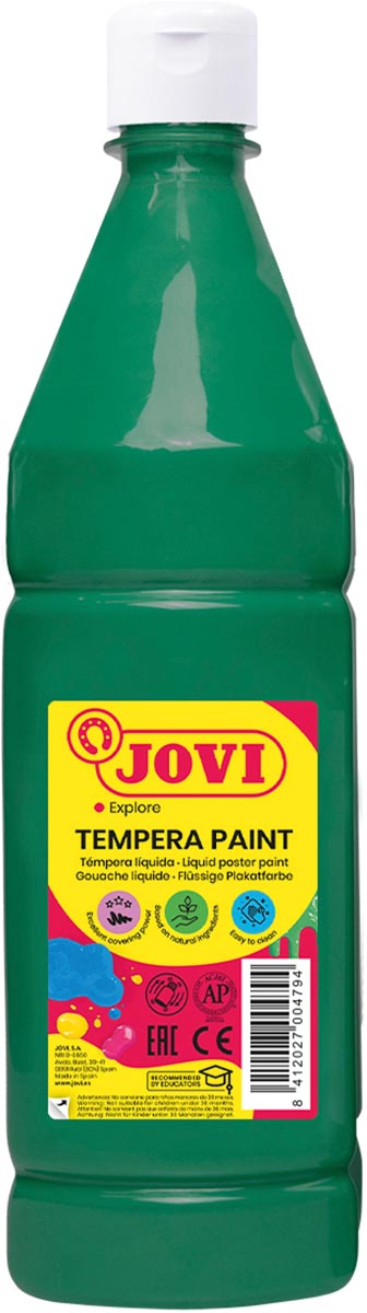 Jovi plakkaatverf, fles van 1000 ml, donkergroen Jovi plakkaatverf, fles van 1000 ml, donkergroen