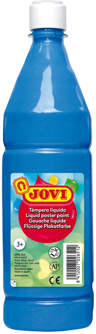Jovi plakkaatverf, fles van 1000 ml, cyaanblauw