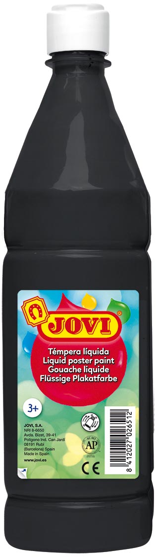 Jovi plakkaatverf, fles van 1000 ml, zwart