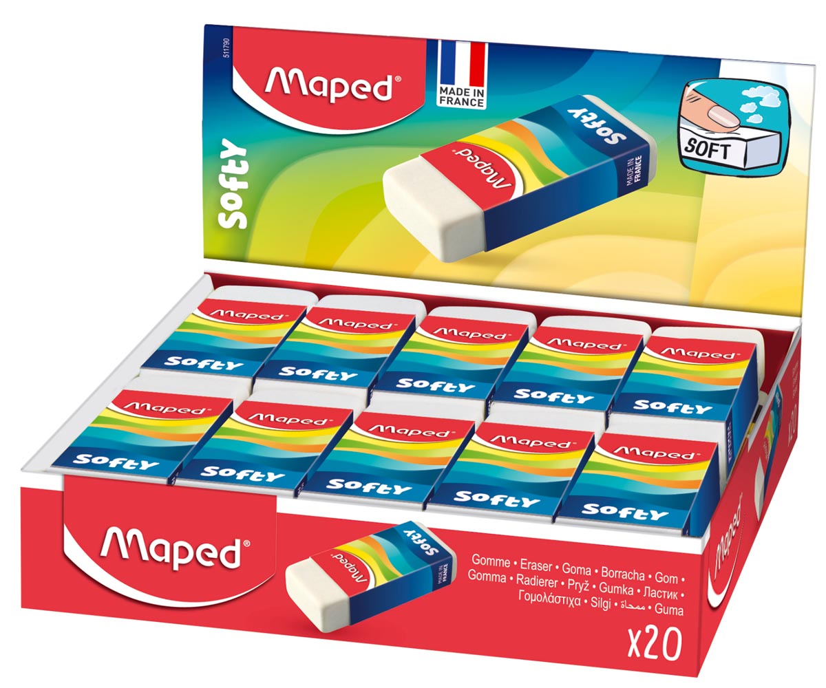Maped potloodgom Softy medium formaat, doos van 20 stuks afbeelding