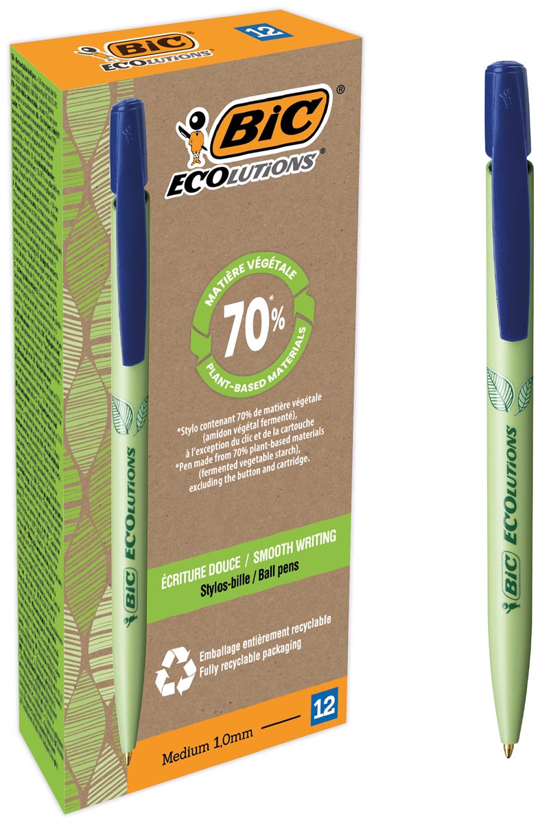 Bic Media Clic Bio-based Ecolutions balpen, blauw Bic Media Clic Bio-based Ecolutions balpen, blauw