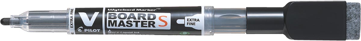 Pilot V-Board Master whiteboardmarker, met wisser, ronde punt, 1,3 mm, zwart