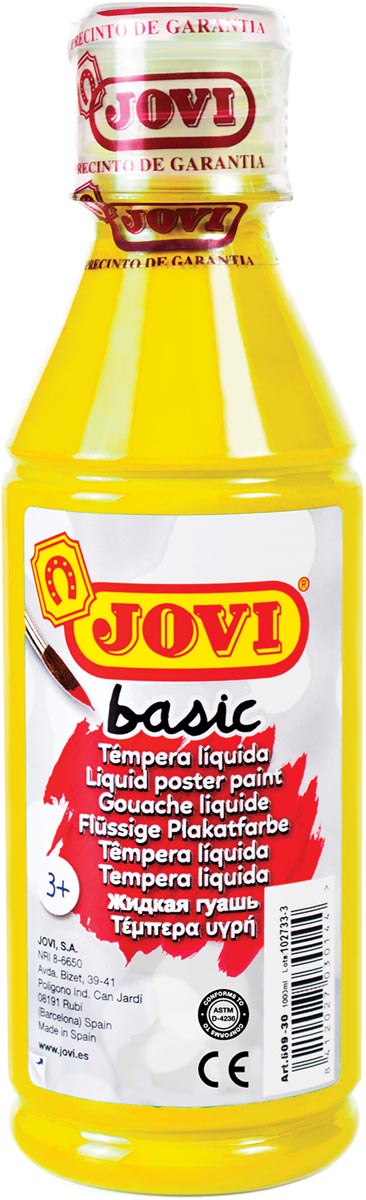 Jovi plakkaatverf, fles van 250 ml, geel