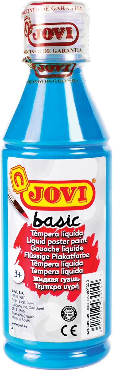 Jovi plakkaatverf, fles van 250 ml, cyaanblauw
