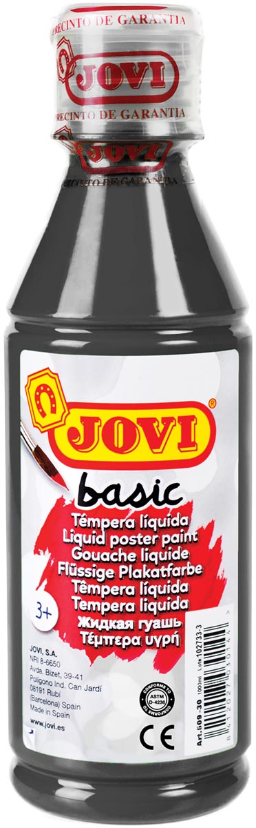Jovi plakkaatverf, fles van 250 ml, zwart Jovi plakkaatverf, fles van 250 ml, zwart