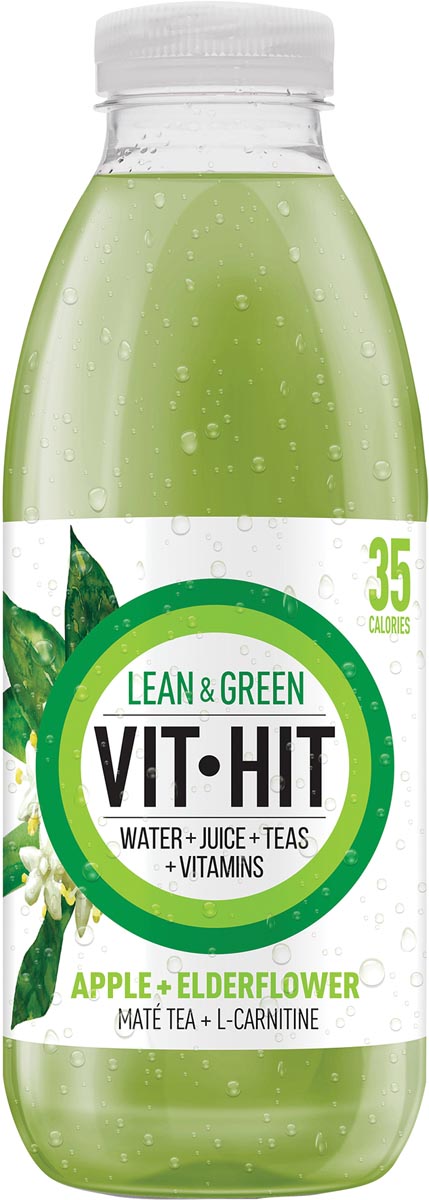 Vit Hit vitaminedrank Lean & Green, flesje van 50 cl, pak van 12 stuks