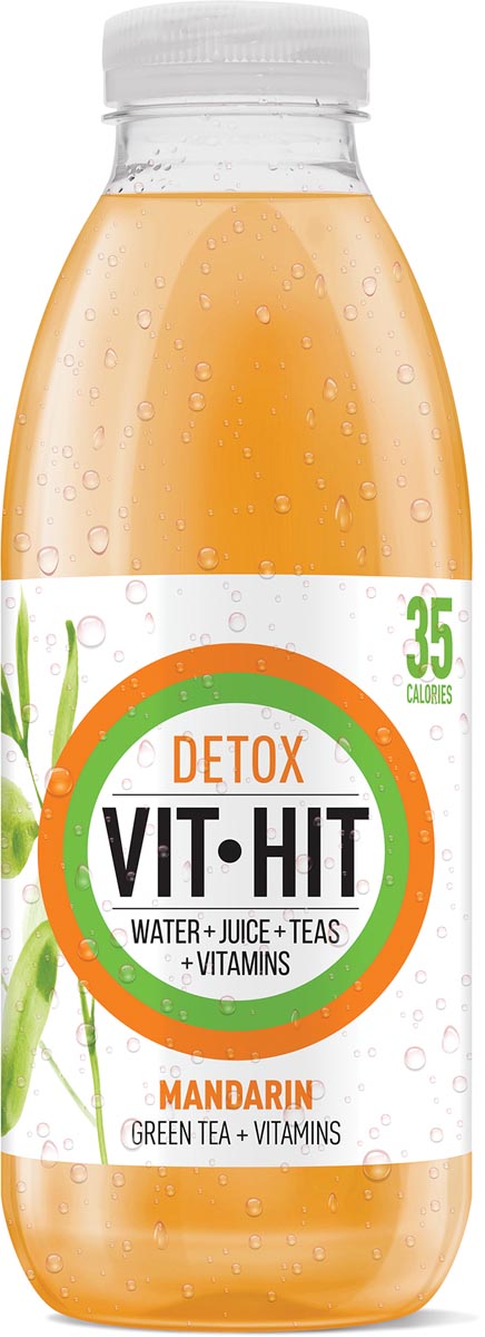 Vit Hit vitaminedrank Detox, flesje van 50 cl, pak van 12 stuks