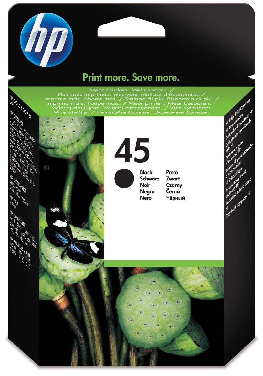 HP inktcartridge 45, 930 pagina's, OEM 51645AE, zwart