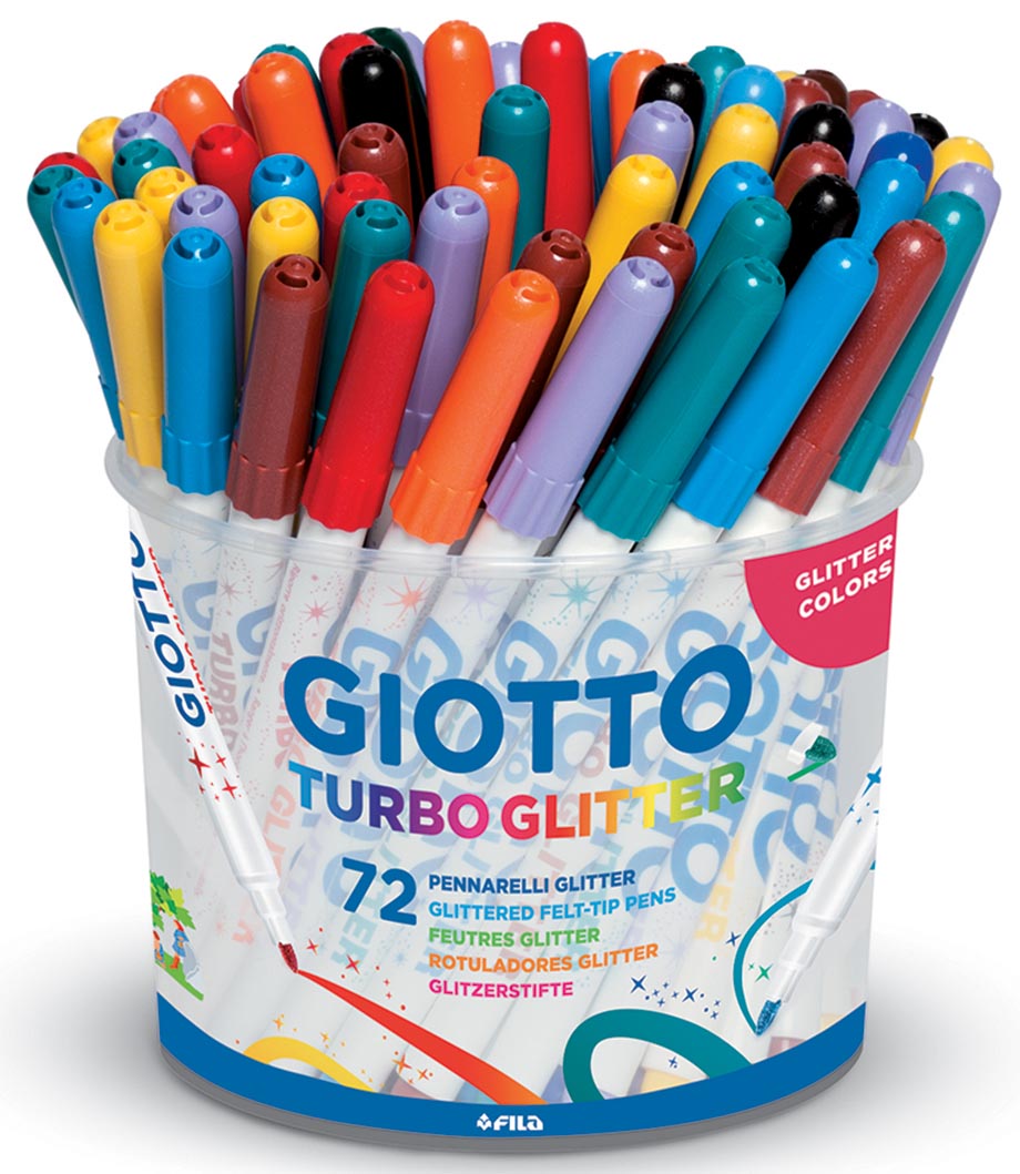 Giotto Turbo Glitter Viltstiften Pot Met 72 Stuks In Geassorteerde Kleuren huismerk kopen in de aanbieding