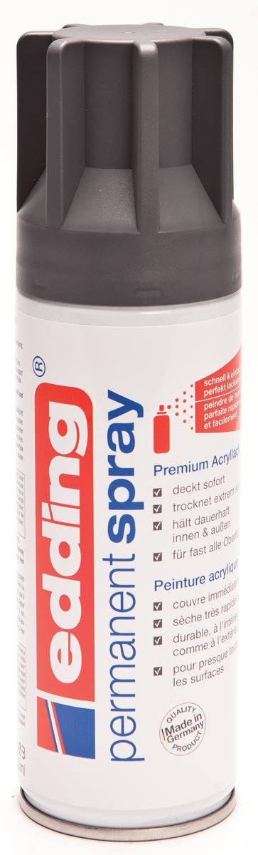 Edding Permanent Spray 5200, 200 ml, antraciet mat