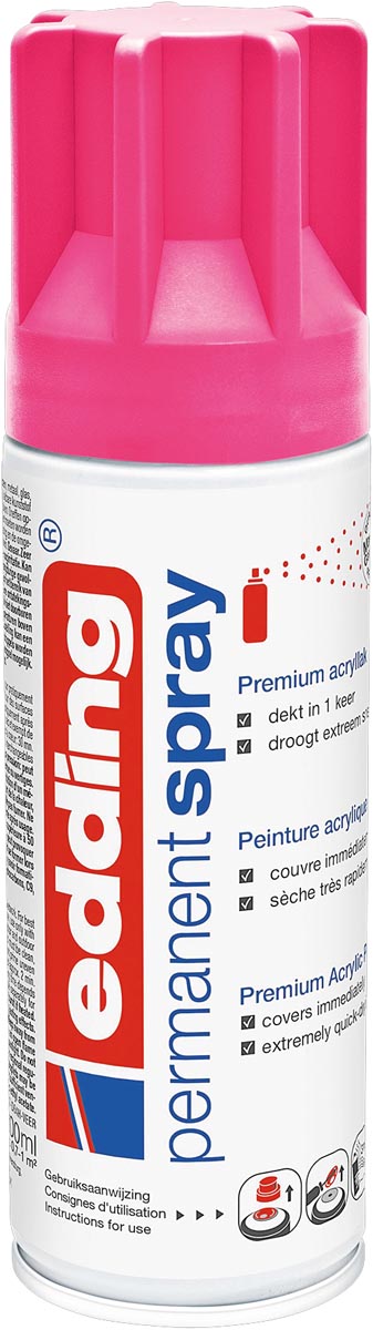Edding Permanent Spray 5200, 200 ml, neonroze mat Edding Permanent Spray 5200, 200 ml, neonroze mat
