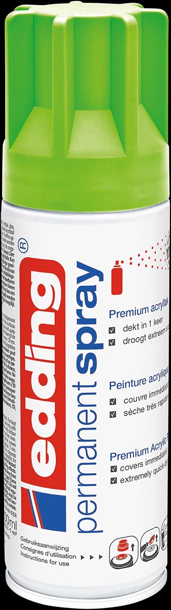 Edding Permanent Spray 5200, 200 ml, neongroen mat Edding Permanent Spray 5200, 200 ml, neongroen mat