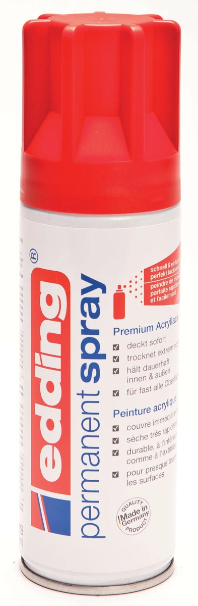 Edding Permanent Spray 5200, 200 ml, verkeersrood mat