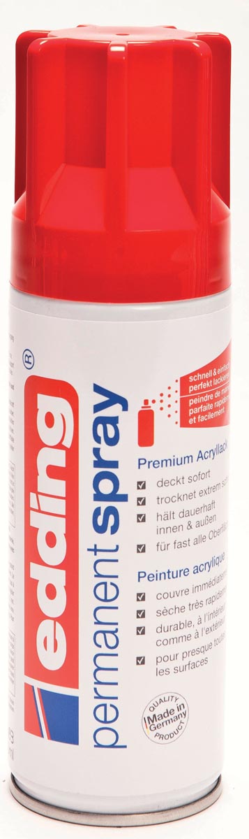 Edding permanent spray 5200, 200 ml, verkeersrood glanzend
