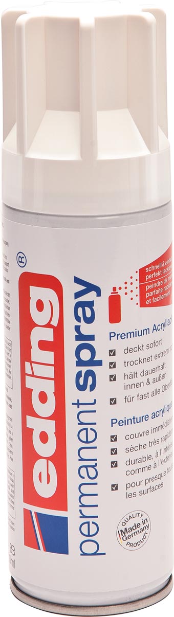 Edding permanent spray 5200, 200 ml, verkeerswit glanzend
