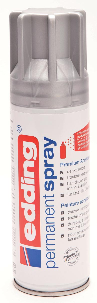 Edding permanent spray 5200, 200 ml, zilver mat afbeelding