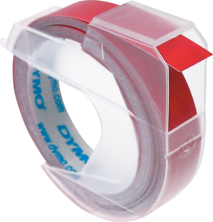 Dymo tape 9 mm voor lettertang Omega, rood