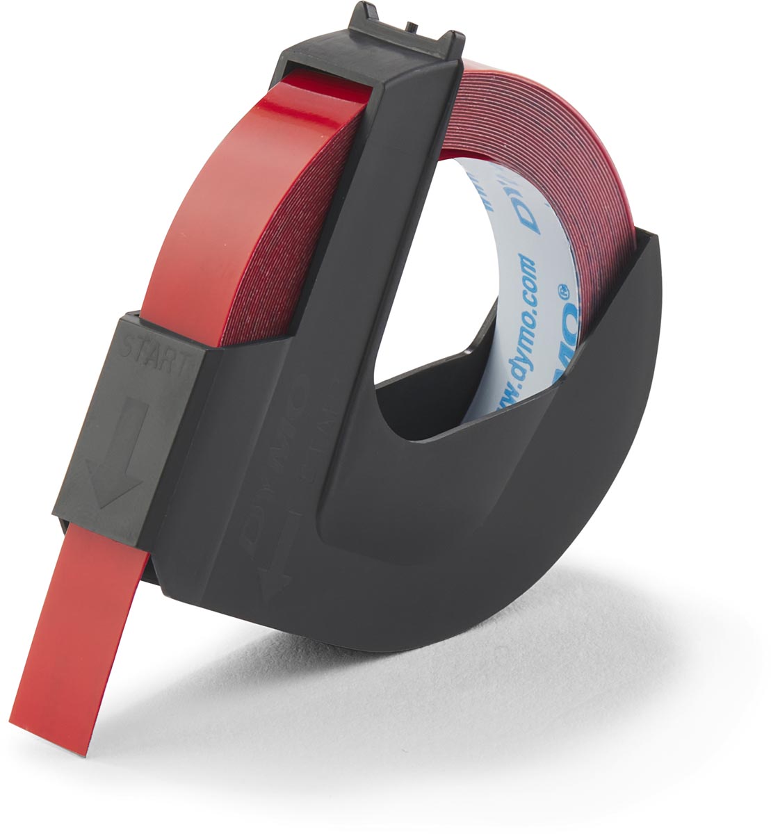 Dymo tape 9 mm voor lettertang Omega, rood afbeelding