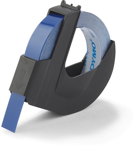 Dymo tape 9 mm voor lettertang Omega, blauw