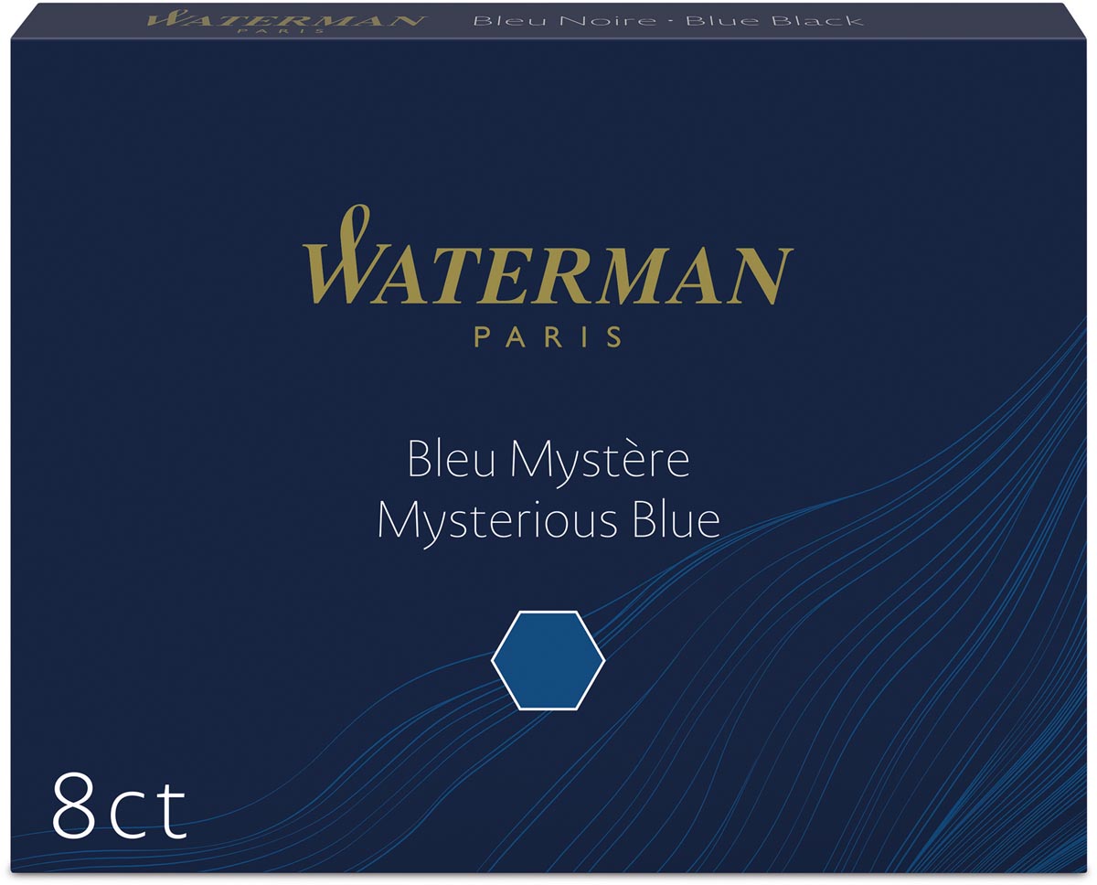 Waterman inktpatronen Standard blauw-zwart, pak van 8 stuks afbeelding