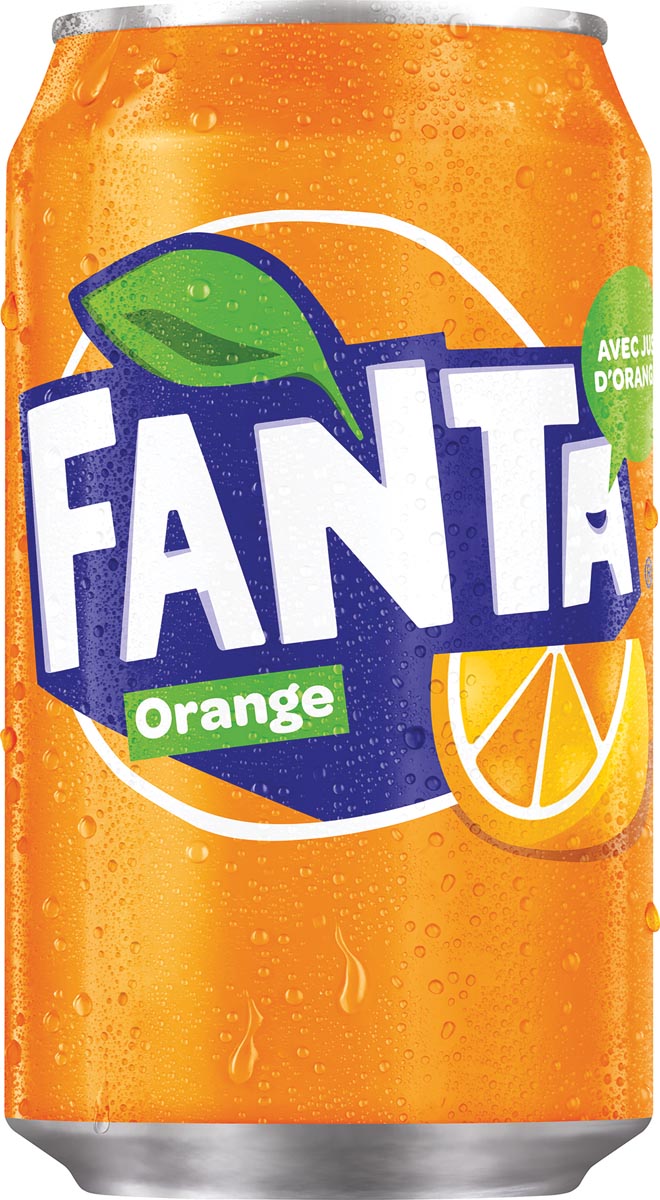 Fanta Orange frisdrank, blik van 33 cl, pak van 24 stuks