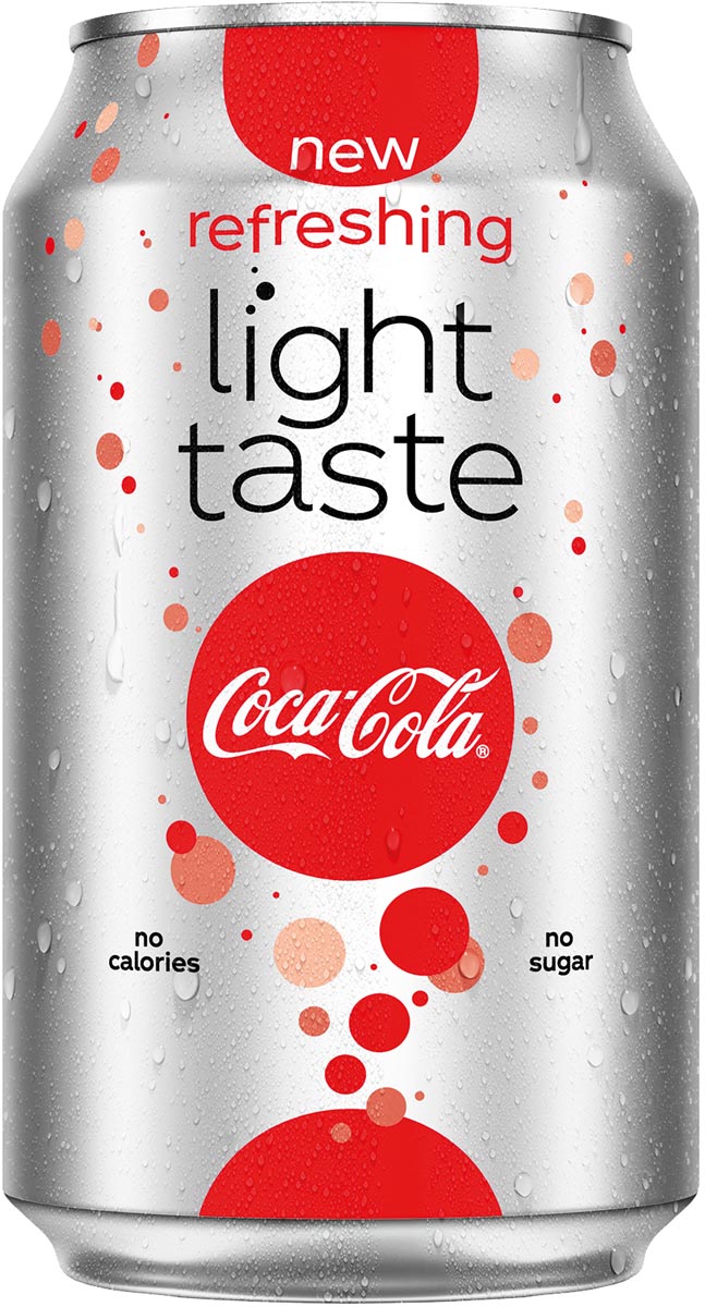 Coca-Cola Light frisdrank, fat blik van 33 cl, pak van 24 stuks