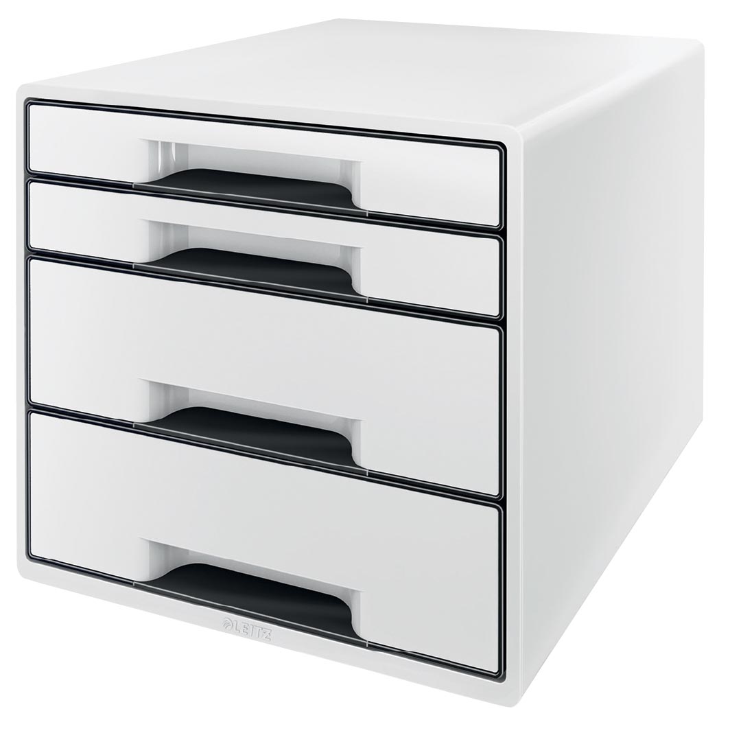 Leitz ladenblok WOW, 4 laden, wit/zwart