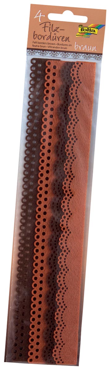 Folia viltboord, 30 cm, blister van 4 stuks, bruin Folia viltboord, 30 cm, blister van 4 stuks, bruin