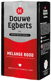 Douwe Egberts gemalen koffie voor snelfilters Rood, pak van 500 g afbeelding