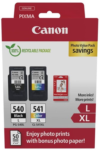 Canon photo value pack 1 x PG-540L + 1 x CL-541XL, 300 - 400, OEM 5224B012, 4 kleuren
