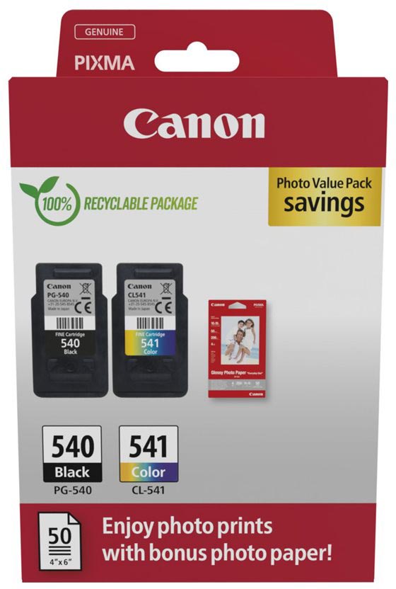 Canon inktcartridge PG-540 + CL-541 180 pagina&apos;s OEM 5225B013 4 kleuren
