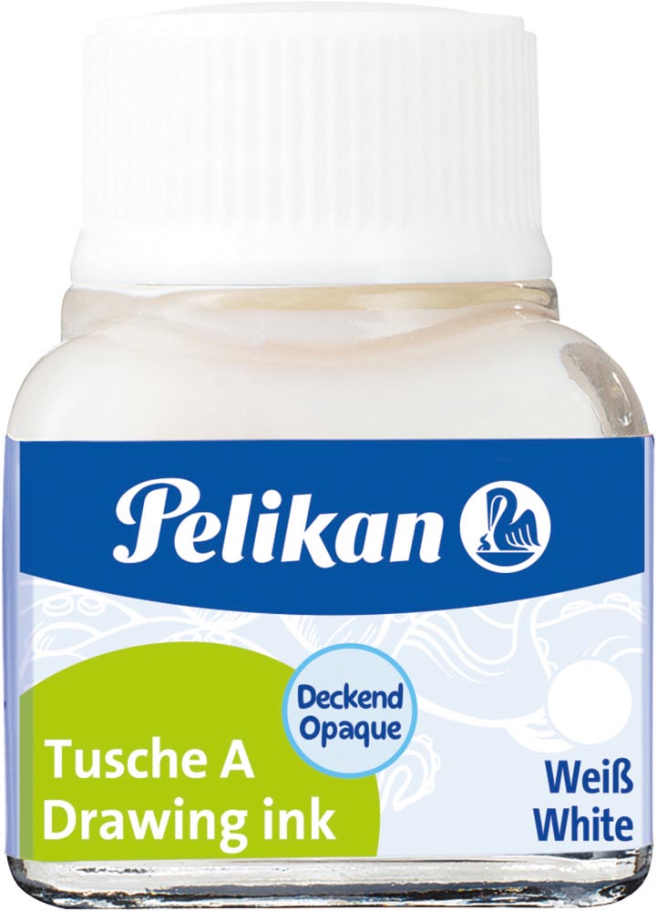 Pelikan Oost-Indische inkt wit, flesje van 10 ml afbeelding