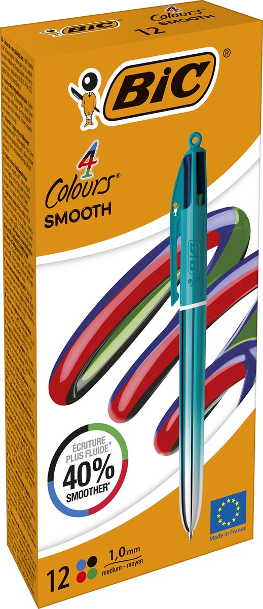 BIC Colours Smooth Gradiant 4-kleurenbalpen, medium, groen afbeelding