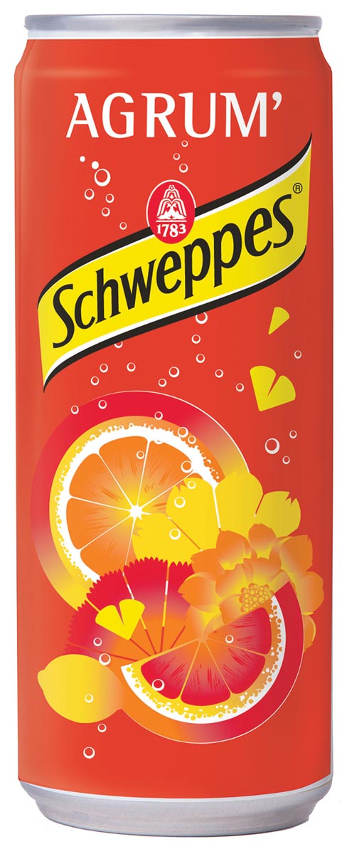 Schweppes Agrum frisdrank, blikje van 33 cl, pak van 24 stuks