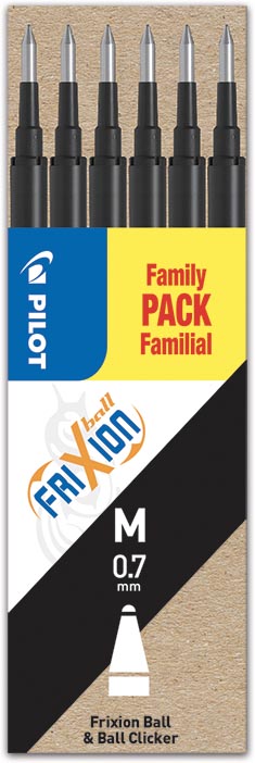 Pilot vulling voor Frixion Ball en Frixion Ball Clicker zwart, etui met 6 stuks afbeelding