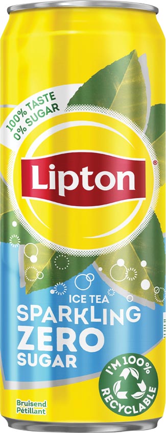 Lipton Ice Tea Zero frisdrank, sleek blik van 33 cl, pak van 24 stuks